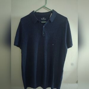 Hollister Men's Dark Blue Polo Shirt